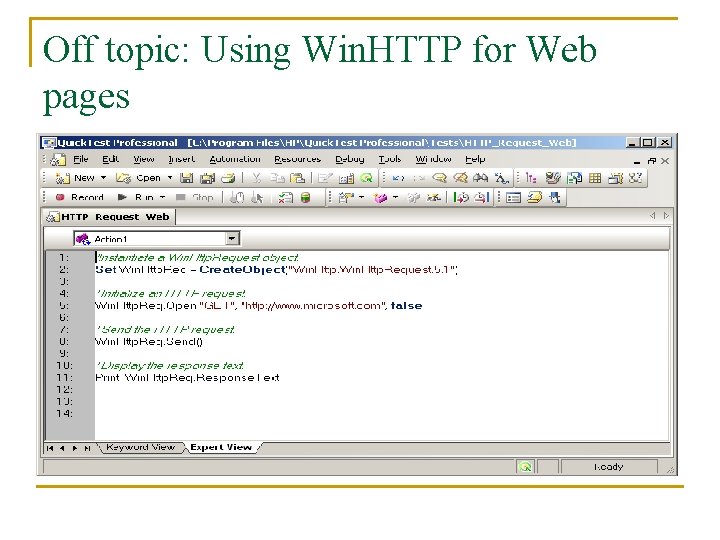 Off topic: Using Win. HTTP for Web pages 