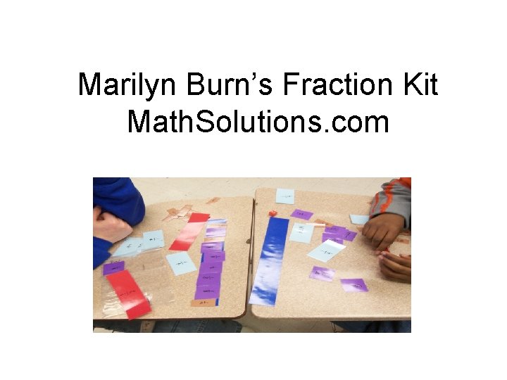 Marilyn Burn’s Fraction Kit Math. Solutions. com 