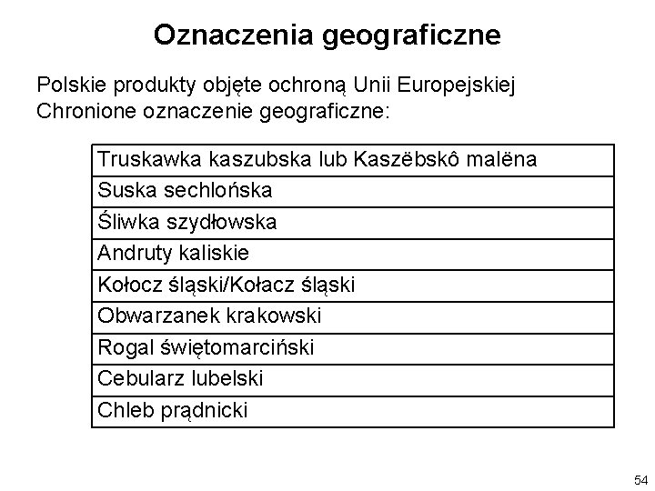 Oznaczenia geograficzne Polskie produkty objęte ochroną Unii Europejskiej Chronione oznaczenie geograficzne: Truskawka kaszubska lub