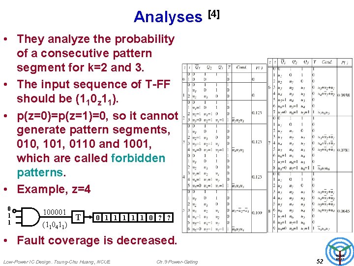 Analyses [4] • They analyze the probability of a consecutive pattern segment for k=2
