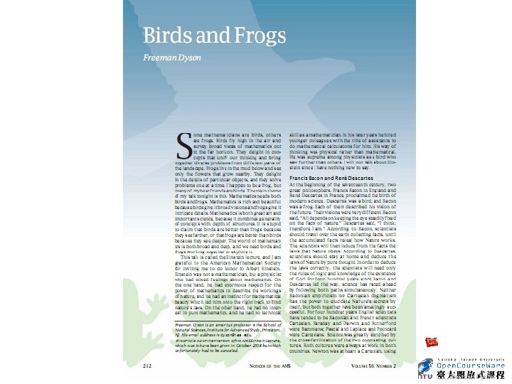 Freeman Dyson Freeman Dyson