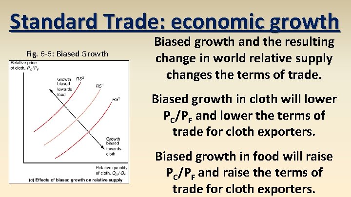 Standard Trade: economic growth Fig. 6 -6: Biased Growth Biased growth and the resulting