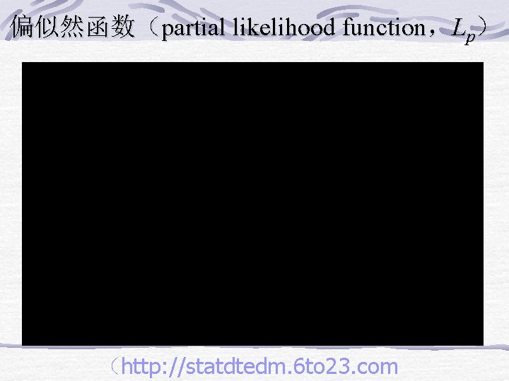 偏似然函数（partial likelihood function，Lp） （http: //statdtedm. 6 to 23. com 