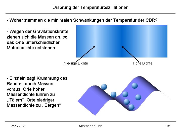 Ursprung der Temperaturoszillationen - Woher stammen die minimalen Schwankungen der Temperatur der CBR? -
