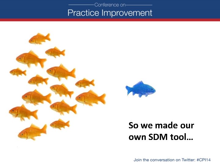 So we made our own SDM tool… 