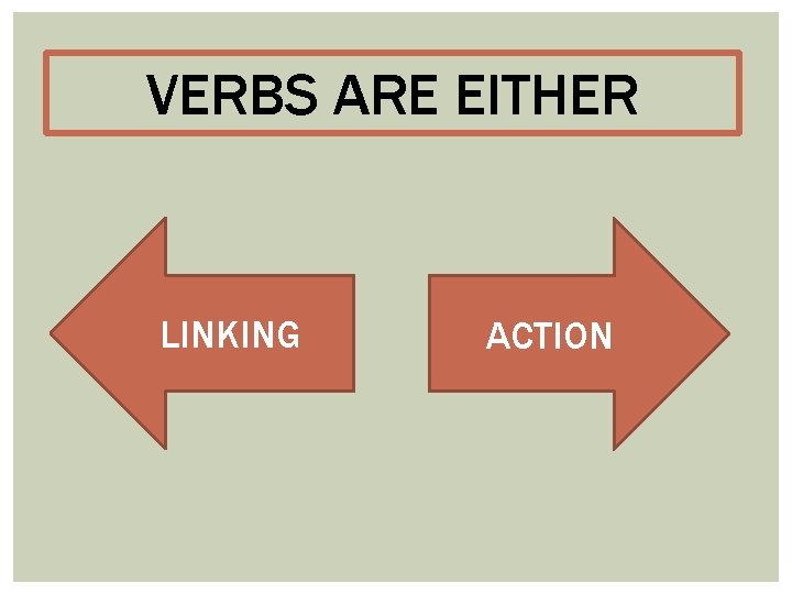 VERBS ARE EITHER LINKING ACTION 