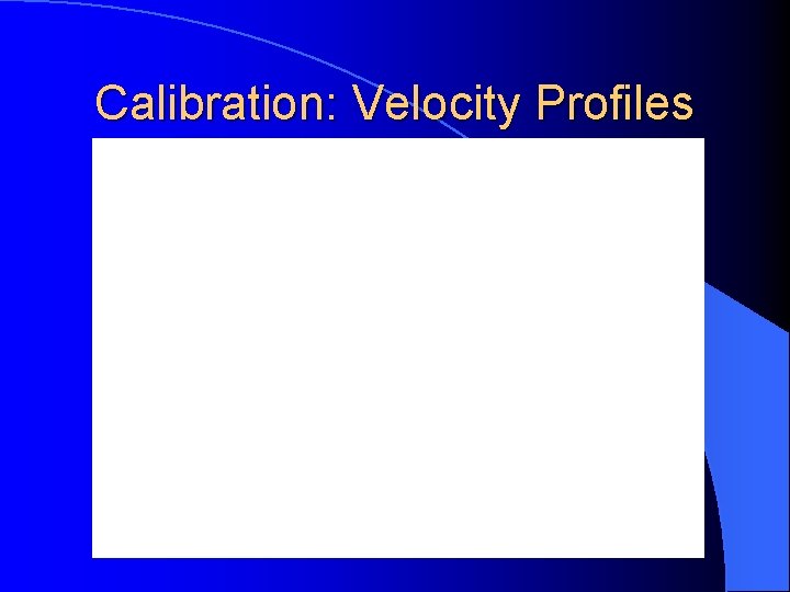 Calibration: Velocity Profiles 