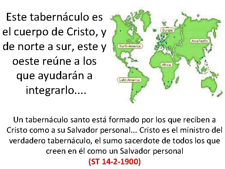Este tabernáculo es el cuerpo de Cristo, y de norte a sur, este y