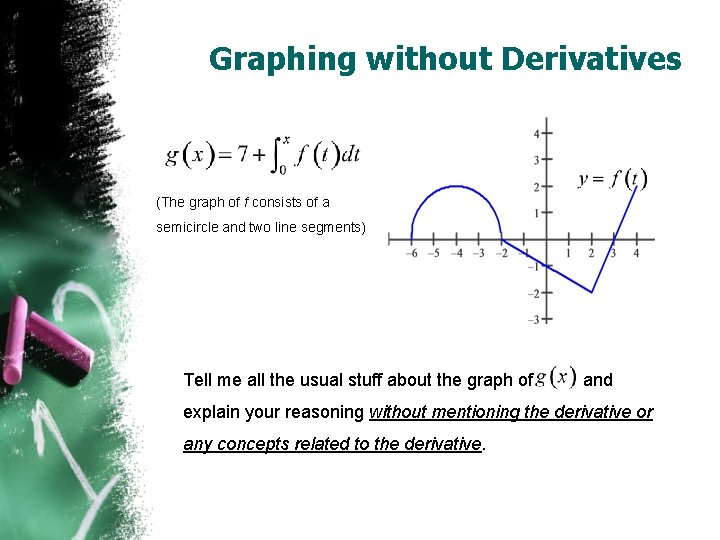 Graphing without Derivatives (The graph of f consists of a semicircle and two line