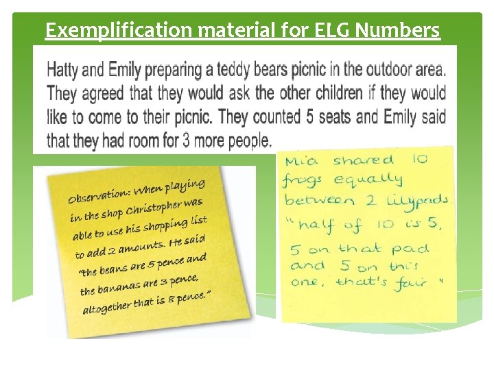 Exemplification material for ELG Numbers 