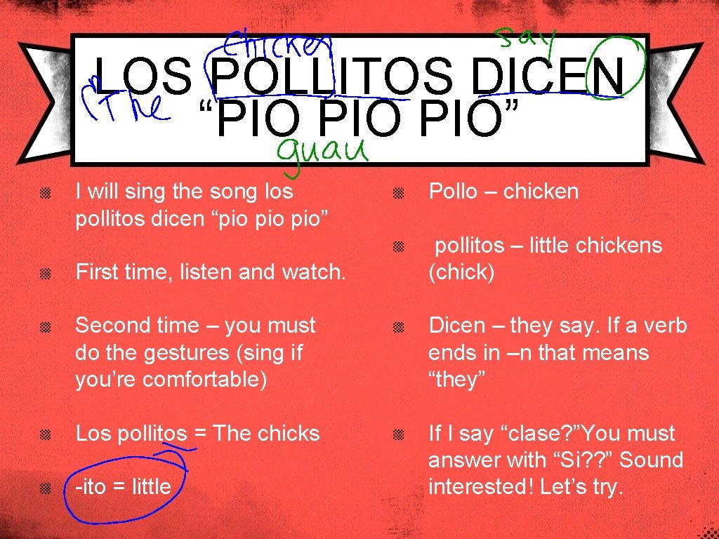 LOS POLLITOS DICEN “PIO PIO” I will sing the song los pollitos dicen “pio