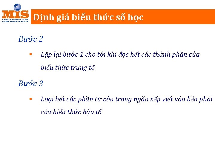 Định giá biểu thức số học Bước 2 § Lặp lại bước 1 cho