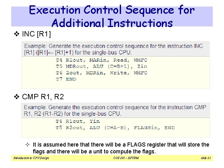 Introduction To Cpu Design Coe 205 Puter Anization