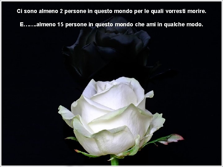 Ci sono almeno 2 persone in questo mondo per le quali vorresti morire. E…….