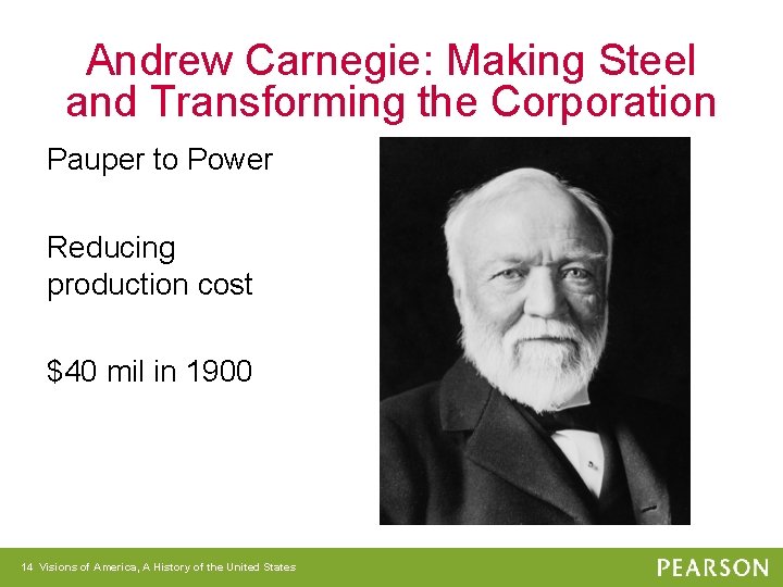 Andrew Carnegie: Making Steel and Transforming the Corporation Pauper to Power Reducing production cost