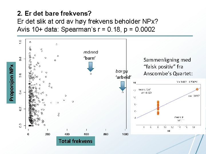 2. Er det bare frekvens? Er det slik at ord av høy frekvens beholder