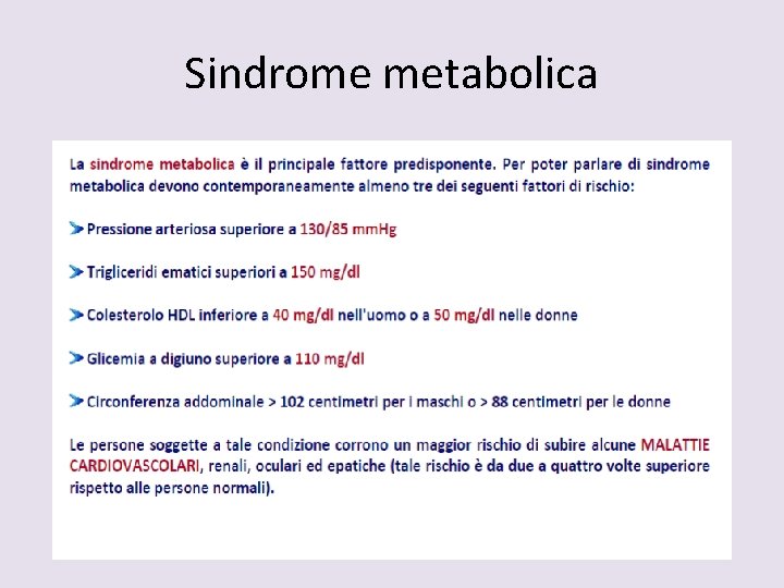 Sindrome metabolica 