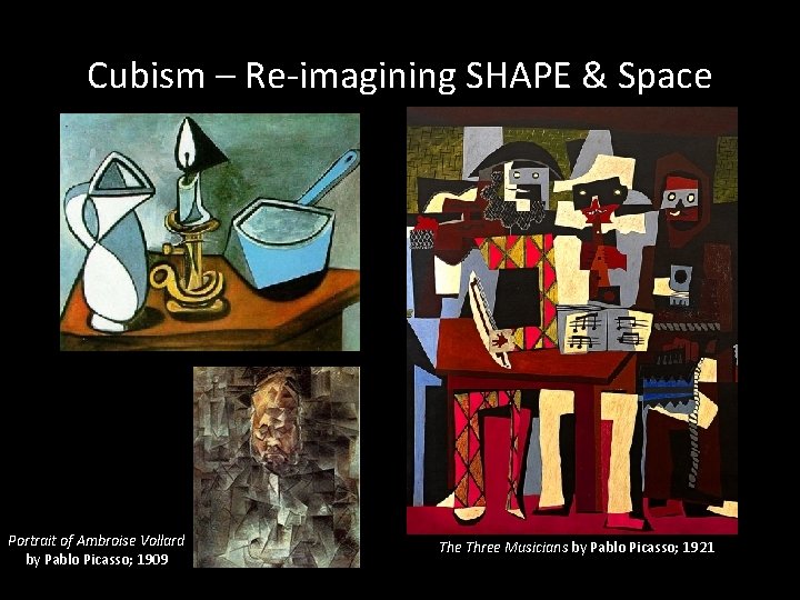 Cubism – Re-imagining SHAPE & Space Portrait of Ambroise Vollard by Pablo Picasso; 1909