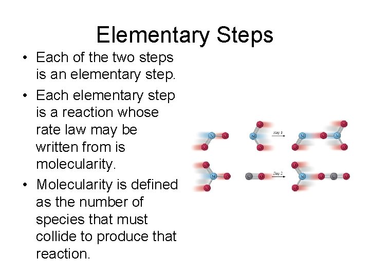 Elementary Steps • Each of the two steps is an elementary step. • Each