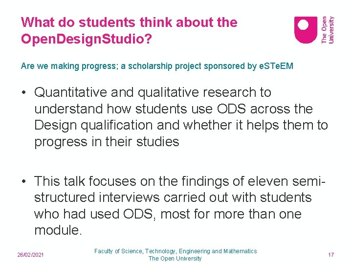 What do students think about the Open. Design. Studio? Are we making progress; a