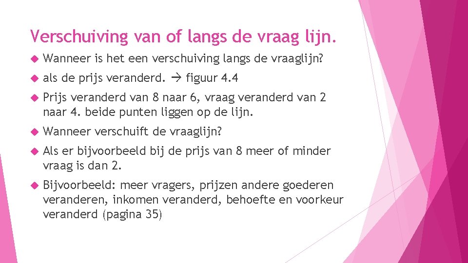 Verschuiving van of langs de vraag lijn. Wanneer is het een verschuiving langs de Verschuiving van of langs de vraag lijn. Wanneer is het een verschuiving langs de