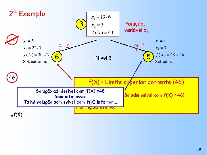 2º Exemplo 3 Partição: variável x 1 > 4 x 1 < 3 6