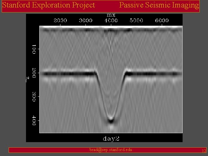 Stanford Exploration Project Passive Seismic Imaging brad@sep. stanford. edu 12 