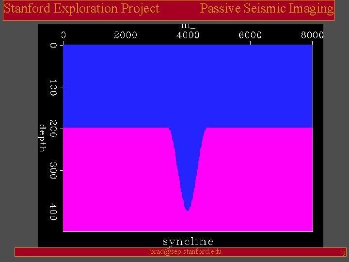 Stanford Exploration Project Passive Seismic Imaging brad@sep. stanford. edu 9 