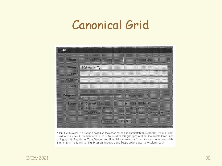 Canonical Grid 2/26/2021 38 