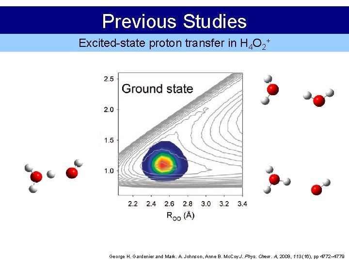 Previous Studies Excited-state proton transfer in H 4 O 2+ + George H. Gardenier
