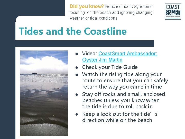 Did you know? Beachcombers Syndrome: focusing on the beach and ignoring changing weather or Did you know? Beachcombers Syndrome: focusing on the beach and ignoring changing weather or