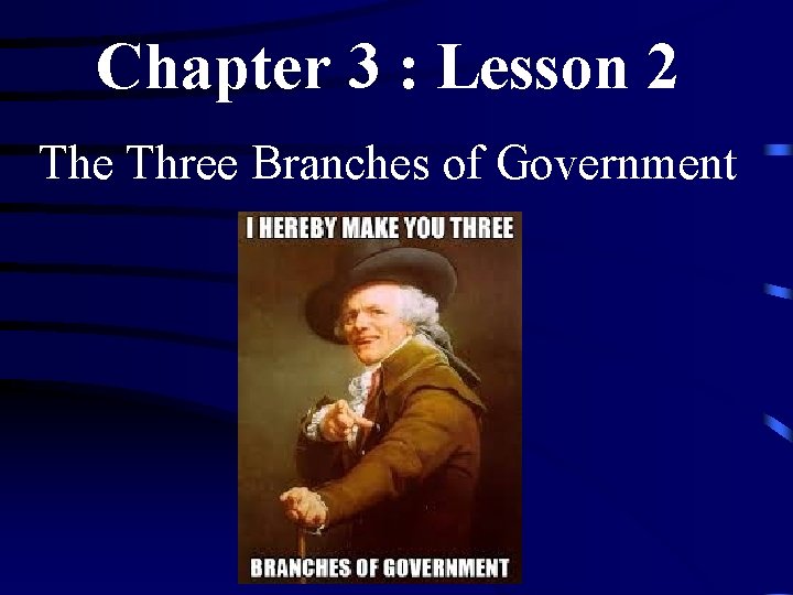 Chapter 3 : Lesson 2 The Three Branches of Government 