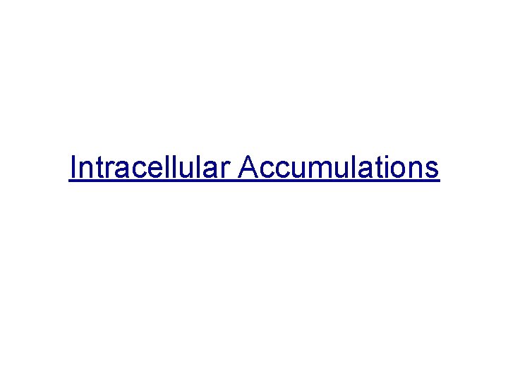 Intracellular Accumulations 