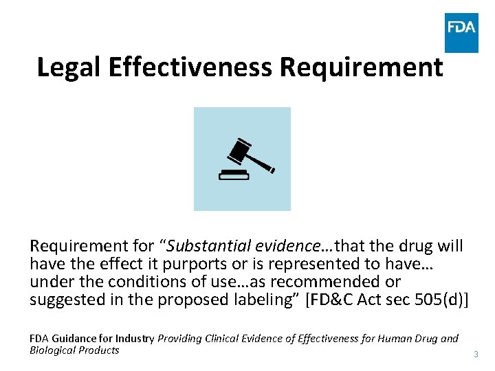 Legal Effectiveness Requirement for “Substantial evidence…that the drug will have the effect it purports