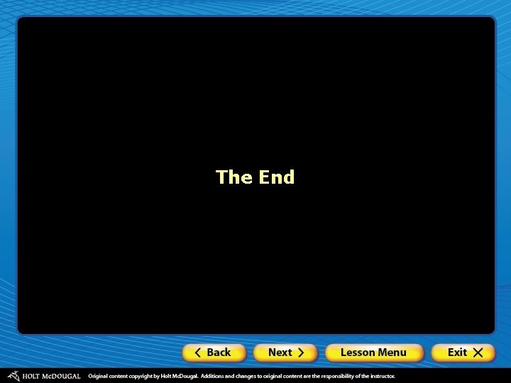 The End The End