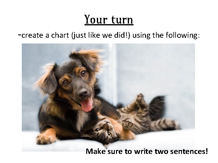 Your turn -create a chart (just like we did!) using the following: picture. Make