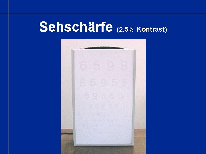 Sehschärfe (2. 5% Kontrast) 