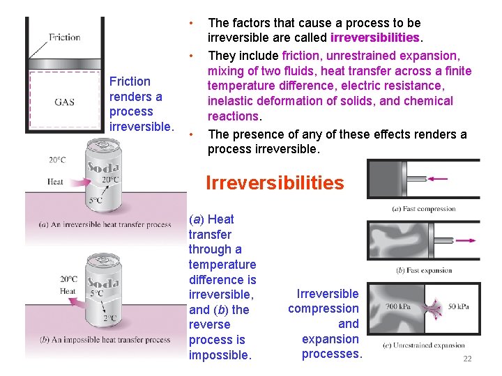  • • Friction renders a process irreversible. • The factors that cause a
