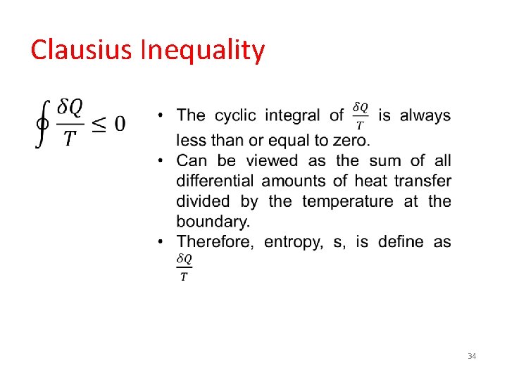 Clausius Inequality 34 