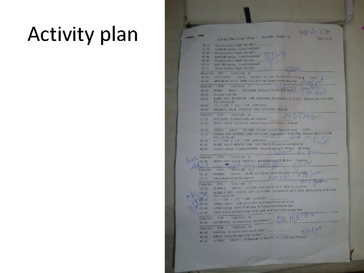 Activity plan 