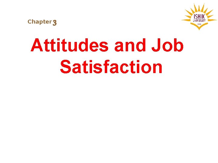 Chapter 3 Attitudes and Job Satisfaction 