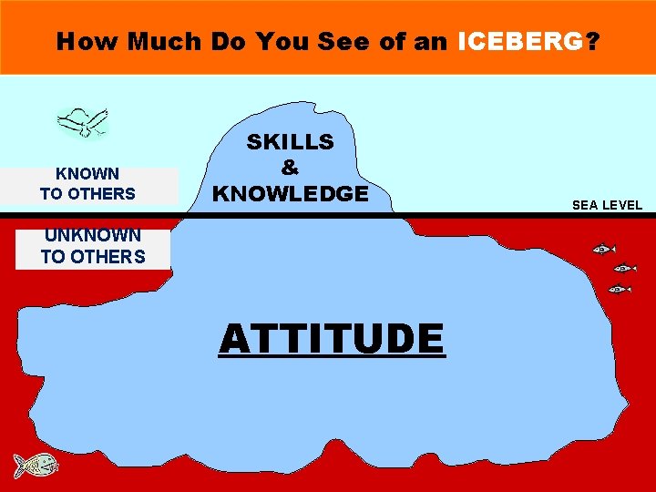 How Much Do You See of an ICEBERG? KNOWN TO OTHERS SKILLS & KNOWLEDGE