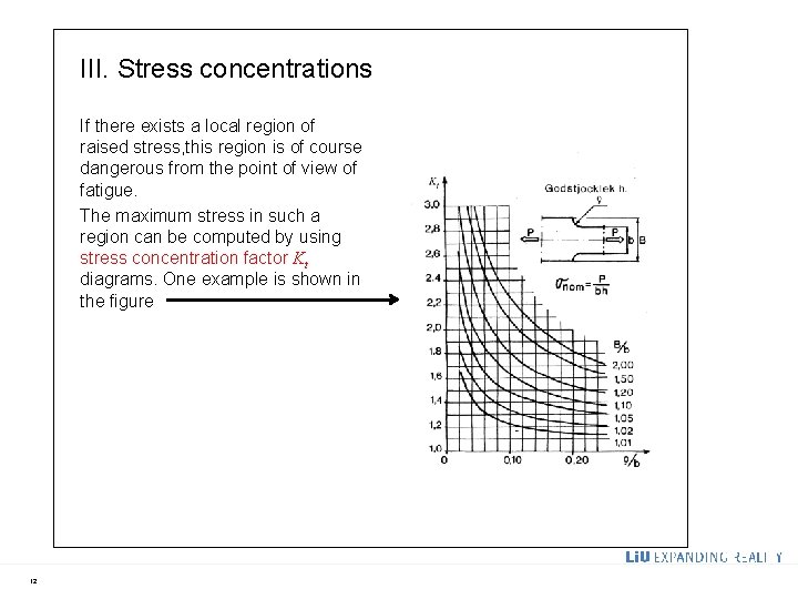 III. Stress concentrations If there exists a local region of raised stress, this region