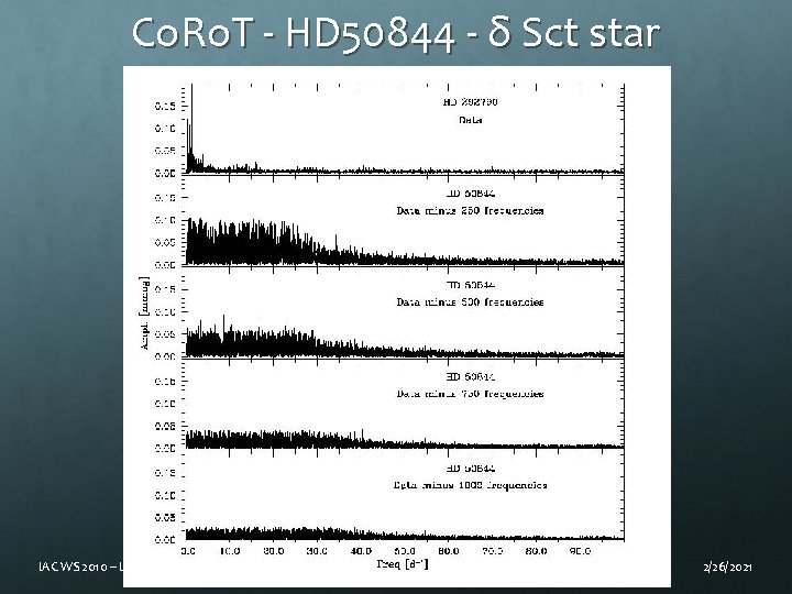 Co. Ro. T - HD 50844 - δ Sct star IAC WS 2010 –