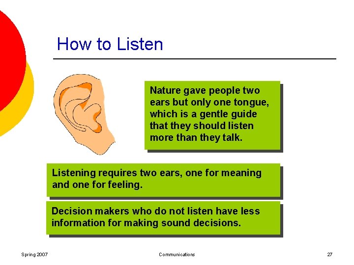 How to Listen Nature gave people two ears but only one tongue, which is