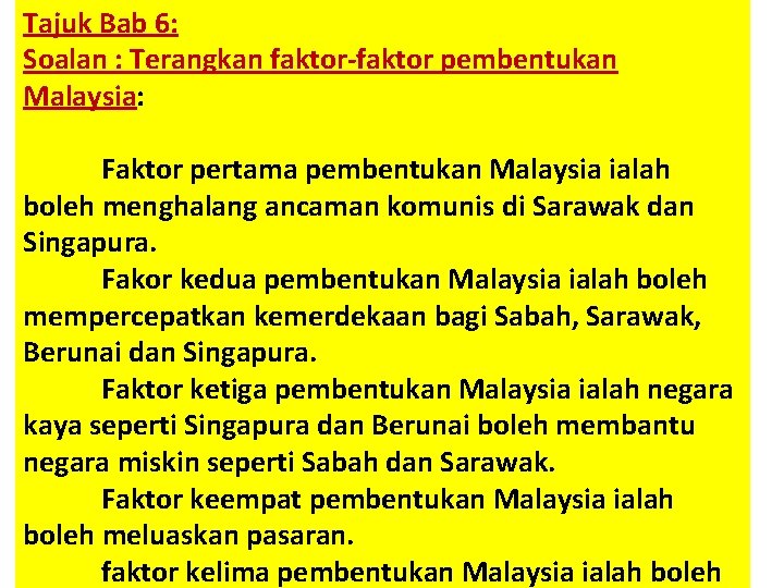 Faktor pembentukan malaysia