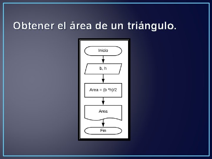 Obtener el área de un triángulo. 