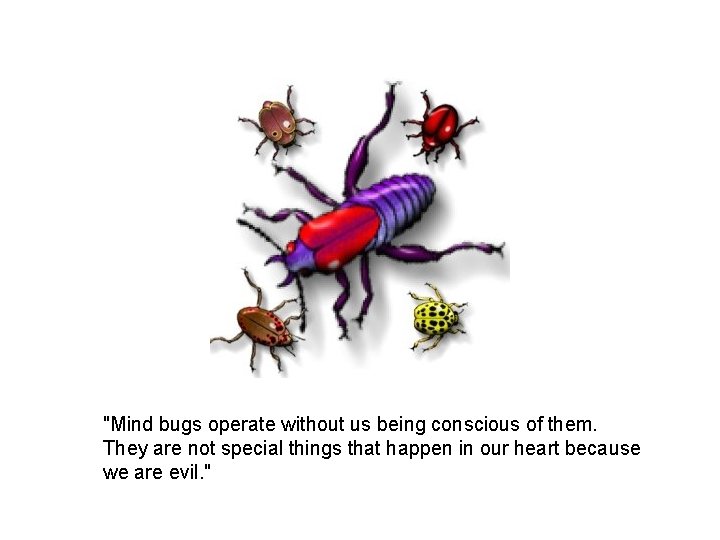 "Mind bugs operate without us being conscious of them. They are not special things