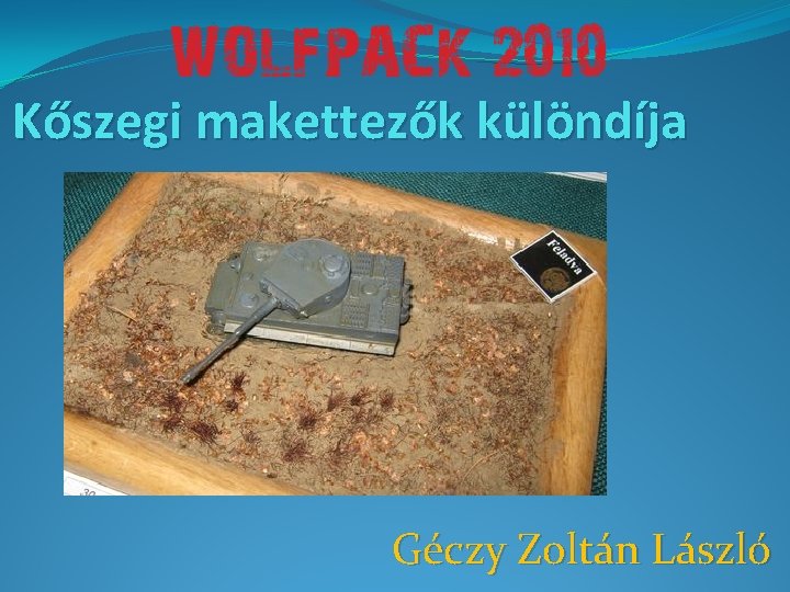Kőszegi makettezők különdíja Géczy Zoltán László 
