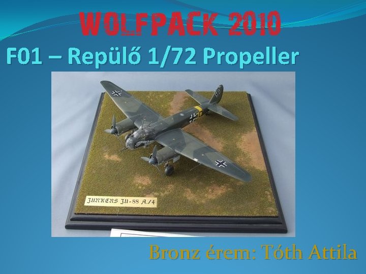 F 01 – Repülő 1/72 Propeller Bronz érem: Tóth Attila 